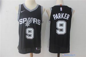 Maillot NBA Pas Cher San Antonio Spurs Tony Parker 9 Noir Icon 2017/18