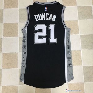 Maillot NBA Pas Cher San Antonio Spurs Tim Duncan 21 Noir Gris