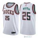Maillot NBA Pas Cher Milwaukee Bucks Brandon Rush 25 Retro Blanc 2017/18