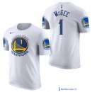 Maillot Manche Courte Golden State Warriors JaVale McGee 1 Blanc 2017/18