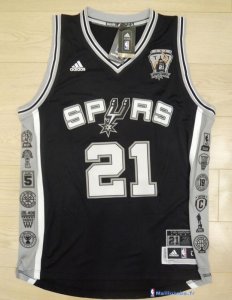 Maillot NBA Pas Cher San Antonio Spurs Tim Duncan 21 Noir Gris