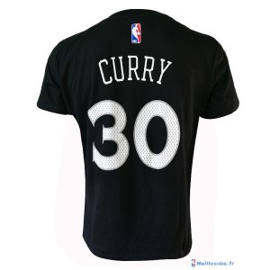 Maillot Manche Courte Golden State Warriors Stephen Curry 30 Nike Noir