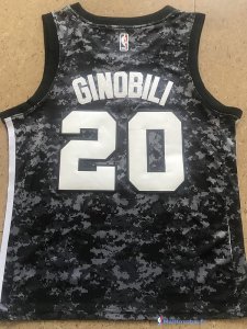 Maillot NBA Pas Cher San Antonio Spurs Manu Ginóbili 20 Nike Camouflage Ville 2017/18