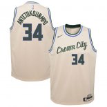 Milwaukee Bucks Giannis Antetokounmpo Nike Cream Swingman Jersey Jersey – City Edition