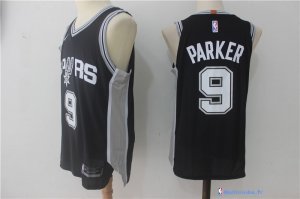 Maillot NBA Pas Cher San Antonio Spurs Tony Parker 9 Noir Icon 2017/18