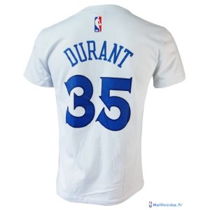 Maillot Manche Courte Golden State Warriors Kevin Durant 35 Nike Blanc