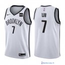 Maillot NBA Pas Cher Brooklyn Nets Jeremy Lin 7 Blanc 2017/18