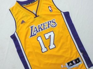 Maillot NBA Pas Cher Los Angeles Lakers Junior Jeremy Lin 17 Jaune