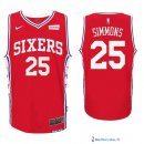 Maillot NBA Pas Cher Philadelphia Sixers Ben Simmons 25 Rouge 2017/18