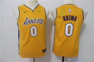 Maillot NBA Pas Cher Los Angeles Lakers Junior Kyle Kuzma 0 Jaune 2017/18