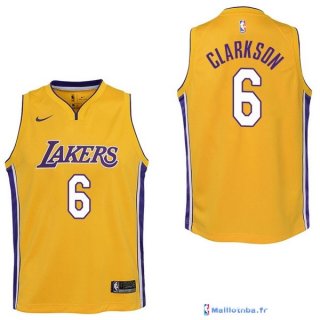 Maillot NBA Pas Cher Los Angeles Lakers Junior Jordan Clarkson 6 Jaune Icon 2017/18