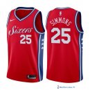 Maillot NBA Pas Cher Philadelphia Sixers Ben Simmons 25 Rouge Statement 2017/18