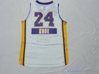 Maillot NBA Pas Cher Los Angeles Lakers Junior Kobe 24 Blanc