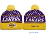 Tricoter un Bonnet NBA Los Angeles Lakers 2017 Pourpre Jaune 1
