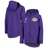 Los Angeles Lakers Nike Purple Team Logo Showtime Performance Raglan Full-Zip Hoodie