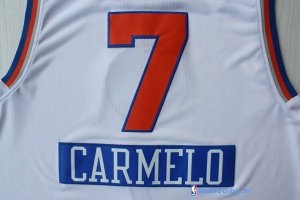 Maillot NBA Pas Cher Noël New York Knicks Carmelo 7 Blanc