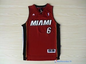 Maillot NBA Pas Cher Miami Heat LeBron James 6 Rouge Noir