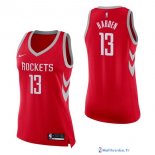 Maillot NBA Pas Cher Houston Rockets Femme James Harden 13 Rouge Icon 2017/18