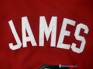 Maillot NBA Pas Cher Miami Heat LeBron James 6 Rouge Noir