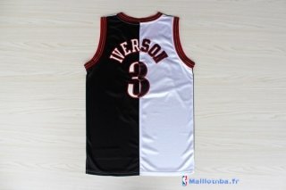 Maillot NBA Pas Cher Philadelphia Sixers Allen Iverson 3 Noir Blanc