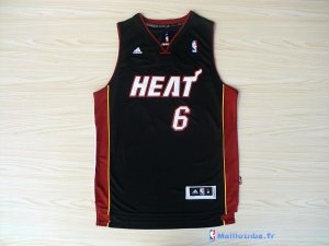 Maillot NBA Pas Cher Miami Heat LeBron James 6 Heat Noir