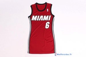 Maillot NBA Pas Cher Miami Heat Femme LeBron James 6 Rouge