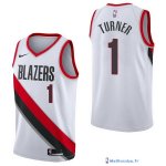Maillot NBA Pas Cher Portland Trail Blazers Evan Turner 1 Blanc Association 2017/18