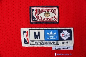 Maillot NBA Pas Cher Philadelphia Sixers Wilt Chamberlain 13 Rouge Blanc