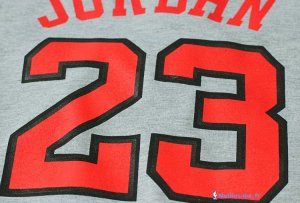 Maillot NBA Pas Cher Chicago Bulls Michael Jordan 23 ML Gris