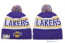 Tricoter un Bonnet NBA Los Angeles Lakers 2016 Pourpre Blanc