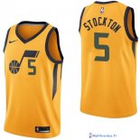 Maillot NBA Pas Cher Utah Jazz David Stockton 5 Jaune Statement 2017/18