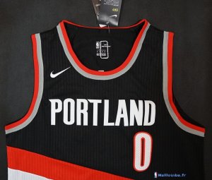 Maillot NBA Pas Cher Portland Trail Blazers Damian Lillard 0 Noir Icon 2017/18