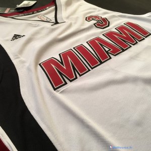 Maillot NBA Pas Cher Miami Heat Dwyane Wade 3 Retro Blanc