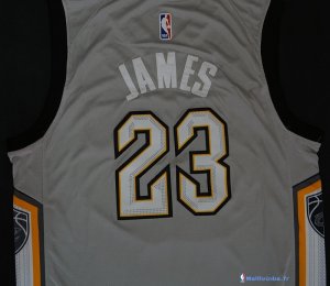 Maillot NBA Pas Cher Cleveland Cavaliers LeBron James 23 Gris Ville 2017/18