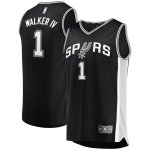San Antonio Spurs Lonnie Walker Fanatics Branded Black Fast Break Replica Jersey - Icon Edition