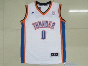 Maillot NBA Pas Cher Oklahoma City Thunder Junior Russell Westbrook 0 Blanc