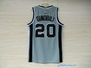 Maillot NBA Pas Cher San Antonio Spurs Manu Ginóbili 20 Gris