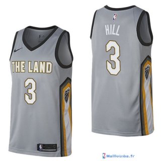 Maillot NBA Pas Cher Cleveland Cavaliers George Hill 3 Nike Gris Ville 2017/18