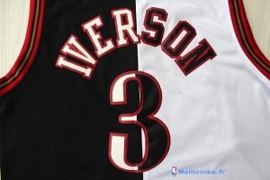 Maillot NBA Pas Cher Philadelphia Sixers Allen Iverson 3 Noir Blanc