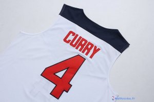 Maillot NBA Pas Cher USA 2014 Curry 4 Blanc