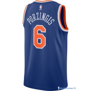 Maillot NBA Pas Cher New York Knicks Kristaps Porzingis 6 Bleu Icon 2017/18