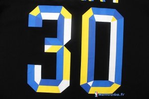 Maillot NBA Pas Cher Golden State Warriors Stephen Curry 30 Noir Bleu MC