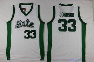 Maillot NCAA Pas Cher Michigan Earvin Johnson 33 Blanc