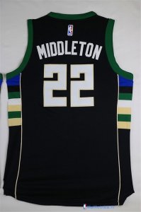 Maillot NBA Pas Cher Milwaukee Bucks Khris Middleton 22 Noir