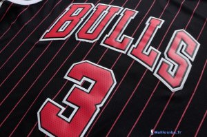 Maillot NBA Pas Cher Chicago Bulls Dwyane Wade 3 Noir Bande