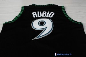 Maillot NBA Pas Cher Minnesota Timberwolves Ricky Rubio 9 Retro Noir