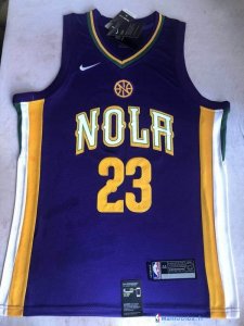 Maillot NBA Pas Cher New Orleans Pelicans Anthony Davis 23 Nike Purpura Ville 2017/18