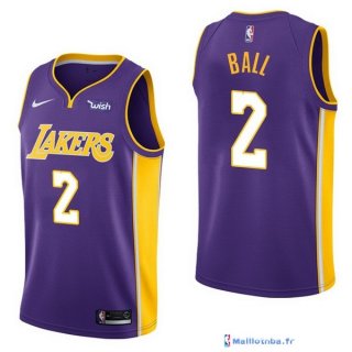 Maillot NBA Pas Cher Los Angeles Lakers Junior Lonzo Ball 2 Purpura 2017/18