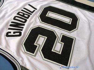 Maillot NBA Pas Cher San Antonio Spurs Manu Ginóbili 20 Blanc