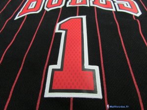 Maillot NBA Pas Cher Chicago Bulls Junior Derrick Rose 1 Noir Bande